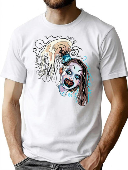 Little Pale Girl Spooky Clown Horror Movie Art Terrifier 2 T-Shirt for Men & Women, T-Shirts Graphic Tee - Black