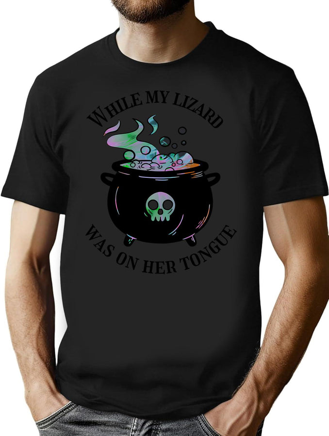 Lizard Tongue Bad Translation Bootleg Graphic T-Shirt - Black