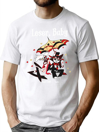 Loser Baby Shirt Angel Dust & Husk Shirt Angel Dust Hazbin Hotel Husk Hazbin Hotel Shirt Hazbin Hotel Unisex T-Shirt for Men & Women, T-Shirts Graphic Tee - Black