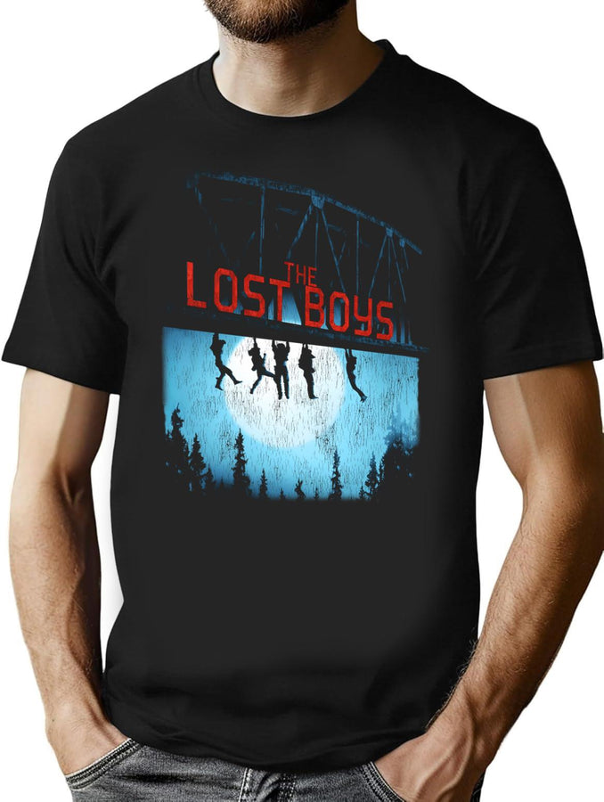 Lost Boys Bridge Dks Worn T-Shirt for Men & Women, T-Shirts Graphic Tee - Black
