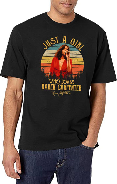 Love Funny Man Just A Girl Who Loves Karen Vintage Gifts For Everyone T-Shirt for Men & Women, T-Shirts Graphic Tee - Black