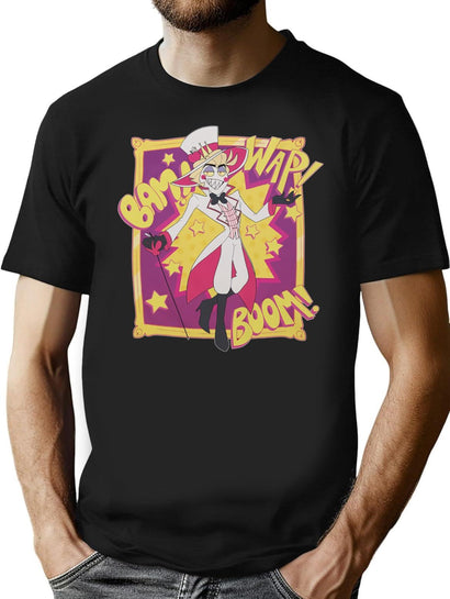 Lucifer Hazbin Hotel Classic T-Shirt for Men & Women, T-Shirts Graphic Tee - Black