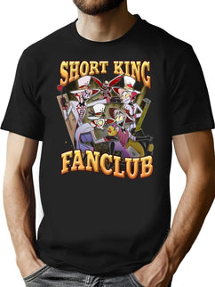 Lucifer Short King Fanclub - Hazbin Hotel Essential Premium Heavyweight Cotton T-Shirt - Black