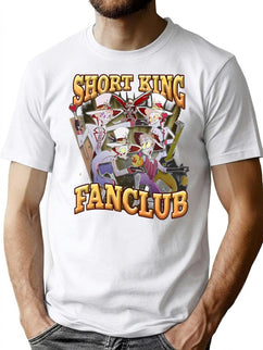 Lucifer Short King Fanclub - Hazbin Hotel Essential Premium Heavyweight Cotton T-Shirt - Black