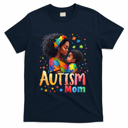 Mom Afro Autism Awareness Mama Black Autism T-Shirt