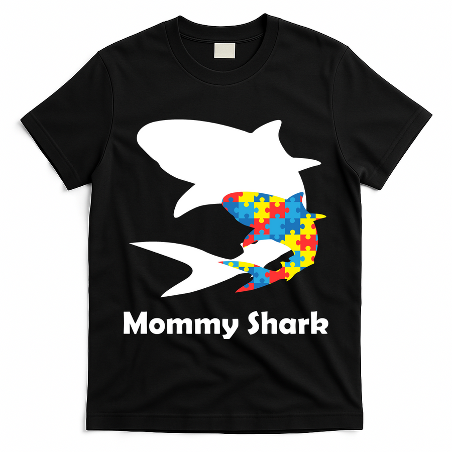 Mommy Shark Autism Awareness  T-Shirt