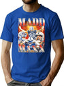 Madd Maxx Football Vintage Retro Bootleg 90S Style Bootleg Graphic T-Shirt - Blue