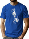 Man Smoking In Darkness T-Shirt for Men & Women, T-Shirts Graphic Tee - Blue