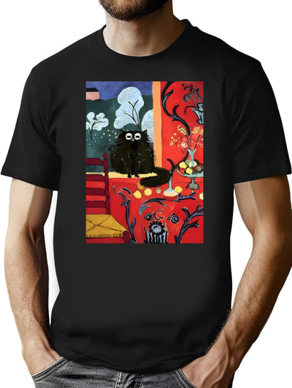 Matisse The Dessert Harmony In Red 1908 T-Shirt for Men & Women, T-Shirts Graphic Tee - Black