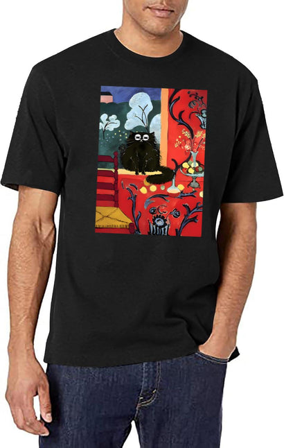Matisse The Dessert Harmony In Red 1908 T-Shirt for Men & Women, T-Shirts Graphic Tee - Black