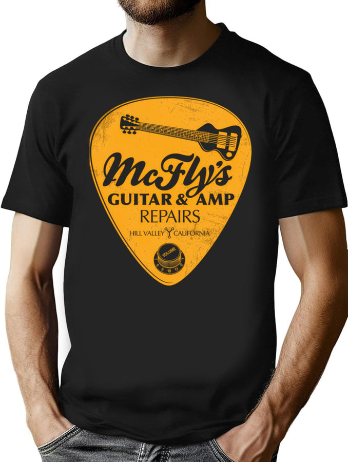 Mcfly'S Repairs - Orange T-Shirt for Men & Women, T-Shirts Graphic Tee - Black