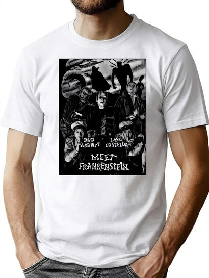 Meet Frankenstein T-Shirt for Men & Women, T-Shirts Graphic Tee - Black