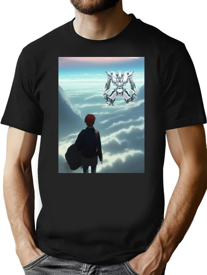 Meet The Stormcaller - Bootleg Makoto Shinkai Movie Fake Anime Poster Bootleg Graphic T-Shirt - Black