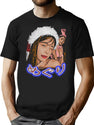 Meguri Fujiora Vintage 80S Bootleg Design Bootleg Graphic T-Shirt - Black