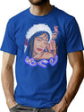 Meguri Fujiora Vintage 80S Bootleg Design Bootleg Graphic T-Shirt - Blue