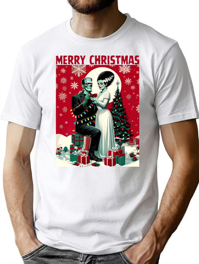 Merry Christmas The Lovers T-Shirt for Men & Women, T-Shirts Graphic Tee - Black