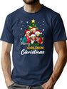 Merry-Golden-Christmas T-Shirt for Men & Women, T-Shirts Graphic Tee - Navy