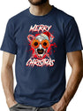 Merry Xmas Sunflower Sunglasses Horror Clown Movie Art Terrifier 2 T-Shirt for Men & Women, T-Shirts Graphic Tee - Navy