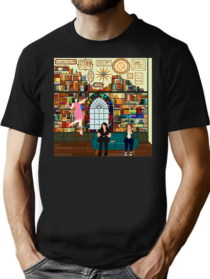 Mfm Library T-Shirt for Men & Women, T-Shirts Graphic Tee - Black