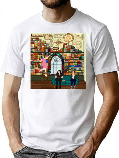 Mfm Library T-Shirt for Men & Women, T-Shirts Graphic Tee - Black