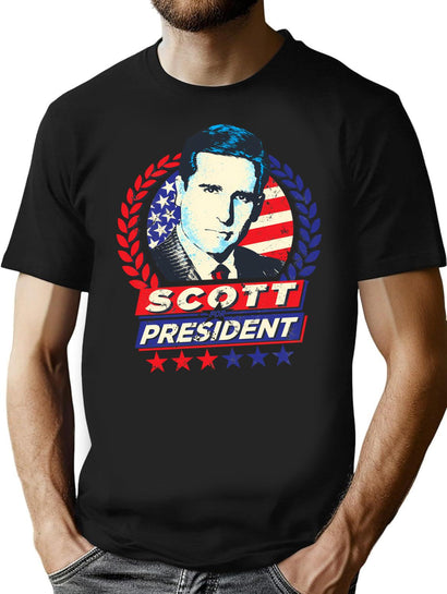 Michael Scott The Office For President T-Shirt for Men & Women, T-Shirts Graphic Tee - Black