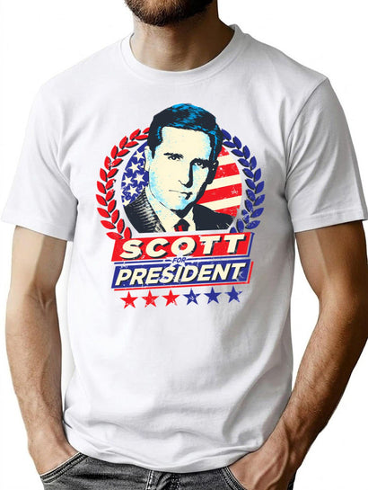 Michael Scott The Office For President T-Shirt for Men & Women, T-Shirts Graphic Tee - Black