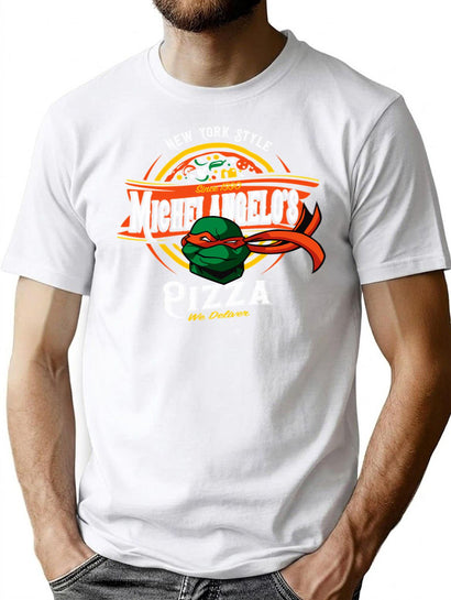 Michelangelo'S New York Style Pizza T-Shirt for Men & Women, T-Shirts Graphic Tee - Black