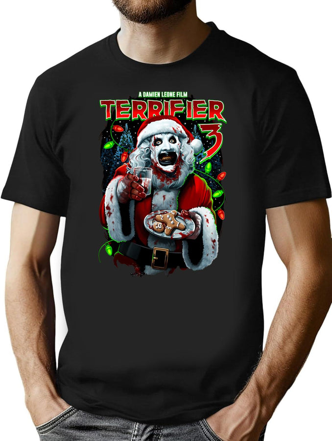 Milk And Carnage Red Christmas - Terrifier Christmas T-Shirt for Men & Women, T-Shirts Graphic Tee - Black