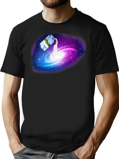 Milky Way T-Shirt for Men & Women, T-Shirts Graphic Tee - Black