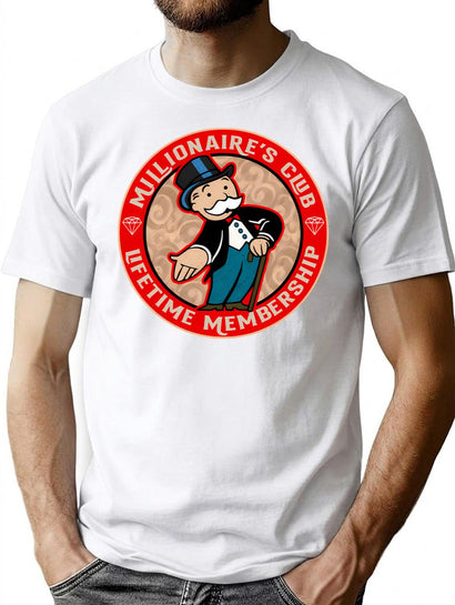 Millionaire'S Club Lifetime Membership T-Shirt for Men & Women, T-Shirts Graphic Tee - Black