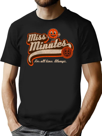 Miss Minutes Script Worn Out T-Shirt for Men & Women, T-Shirts Graphic Tee - Black