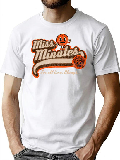 Miss Minutes Script Worn Out T-Shirt for Men & Women, T-Shirts Graphic Tee - Black