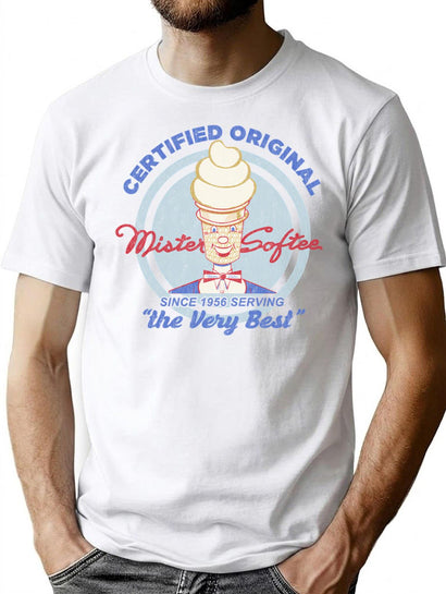 Mister Softee 1956 Emblem Dks Worn T-Shirt for Men & Women, T-Shirts Graphic Tee - Black