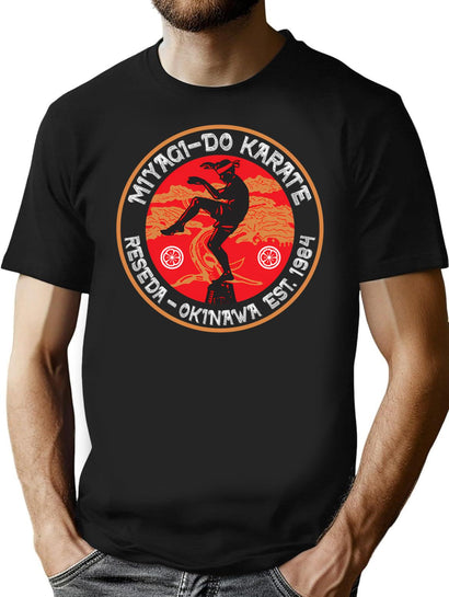 Miyagi Do Karate Crane Kick T-Shirt for Men & Women, T-Shirts Graphic Tee - Black
