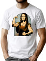 Monalisa Gym T-Shirt for Men & Women, T-Shirts Graphic Tee - White