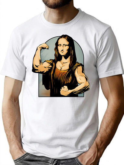 Monalisa Gym T-Shirt for Men & Women, T-Shirts Graphic Tee - Black