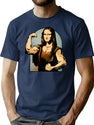 Monalisa Gym T-Shirt for Men & Women, T-Shirts Graphic Tee - Navy
