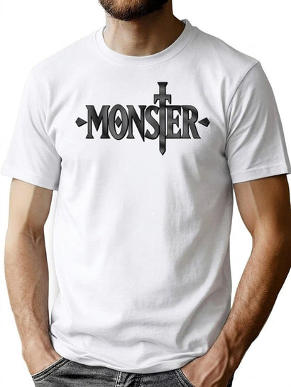 Monster Logo T-Shirt for Men & Women, T-Shirts Graphic Tee - Black