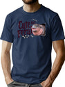 Moo Deng Cute But Feral Moodeng Vintage Bootleg Graphic T-Shirt - Navy
