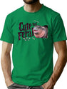 Moo Deng Cute But Feral Moodeng Vintage Bootleg Graphic T-Shirt - Green