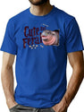 Moo Deng Cute But Feral Moodeng Vintage Bootleg Graphic T-Shirt - Blue