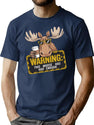 Moose Warning T-Shirt for Men & Women, T-Shirts Graphic Tee - Navy