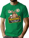 Moose Warning T-Shirt for Men & Women, T-Shirts Graphic Tee - Green