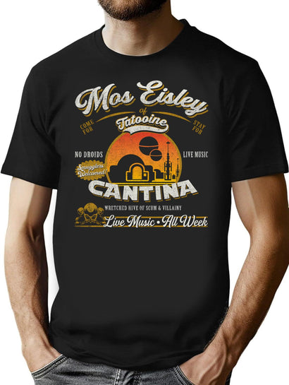 Mos Eisley Cantina Tatooine Dks T-Shirt for Men & Women, T-Shirts Graphic Tee - Black