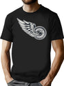 Motorcycle Wheel With Wing T-Shirt for Men & Women, T-Shirts Graphic Tee - Black