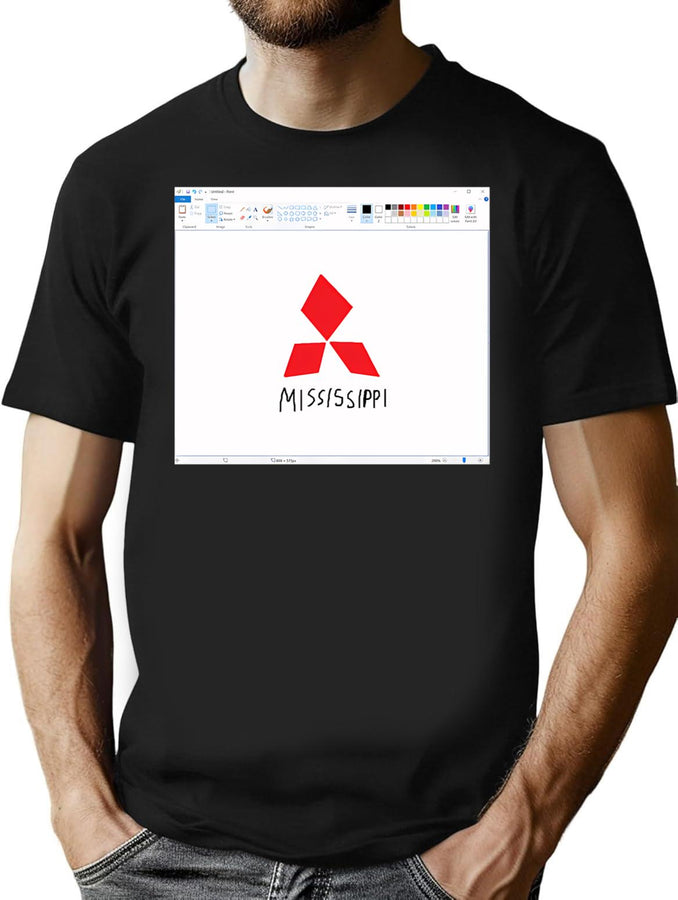 Motorin' (With Ms Paint Border) Bootleg Graphic T-Shirt - Black