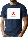 Motorin' (With Ms Paint Border) Bootleg Graphic T-Shirt - Navy