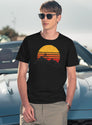 Mountain Bike Vintage Sunset Design Graphic - T-Shirt - W T-Shirt for Men & Women, T-Shirts Graphic Tee - Navy