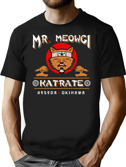 Mr. Meowgi Katrate T-Shirt for Men & Women, T-Shirts Graphic Tee - Black