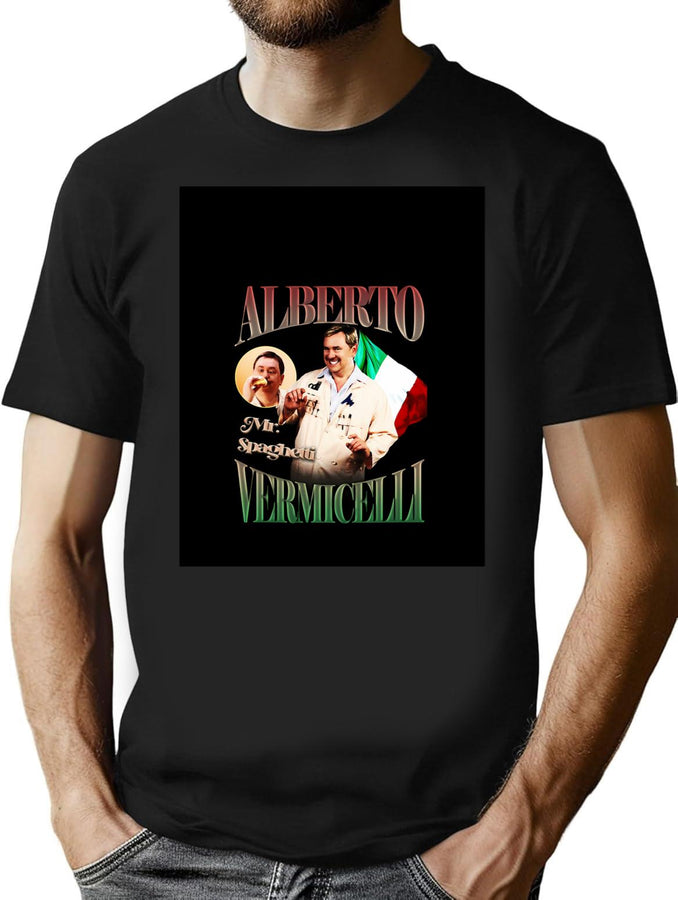 Mr. Spaghetti - Alberto Vermicelli (Samson Gert) Bootleg Graphic T-Shirt - Black